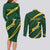 Personalized South Africa Rugby Bokke Couples Matching Long Sleeve Bodycon Dress and Long Sleeve Button Shirt Minimalism Style