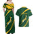 Personalized South Africa Rugby Bokke Couples Matching Off Shoulder Maxi Dress and Hawaiian Shirt Minimalism Style