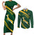 Personalized South Africa Rugby Bokke Couples Matching Short Sleeve Bodycon Dress and Long Sleeve Button Shirt Minimalism Style