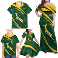 Personalized South Africa Rugby Bokke Family Matching Off Shoulder Maxi Dress and Hawaiian Shirt Minimalism Style