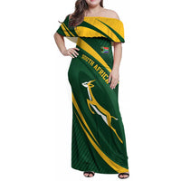 Personalized South Africa Rugby Bokke Family Matching Off Shoulder Maxi Dress and Hawaiian Shirt Minimalism Style