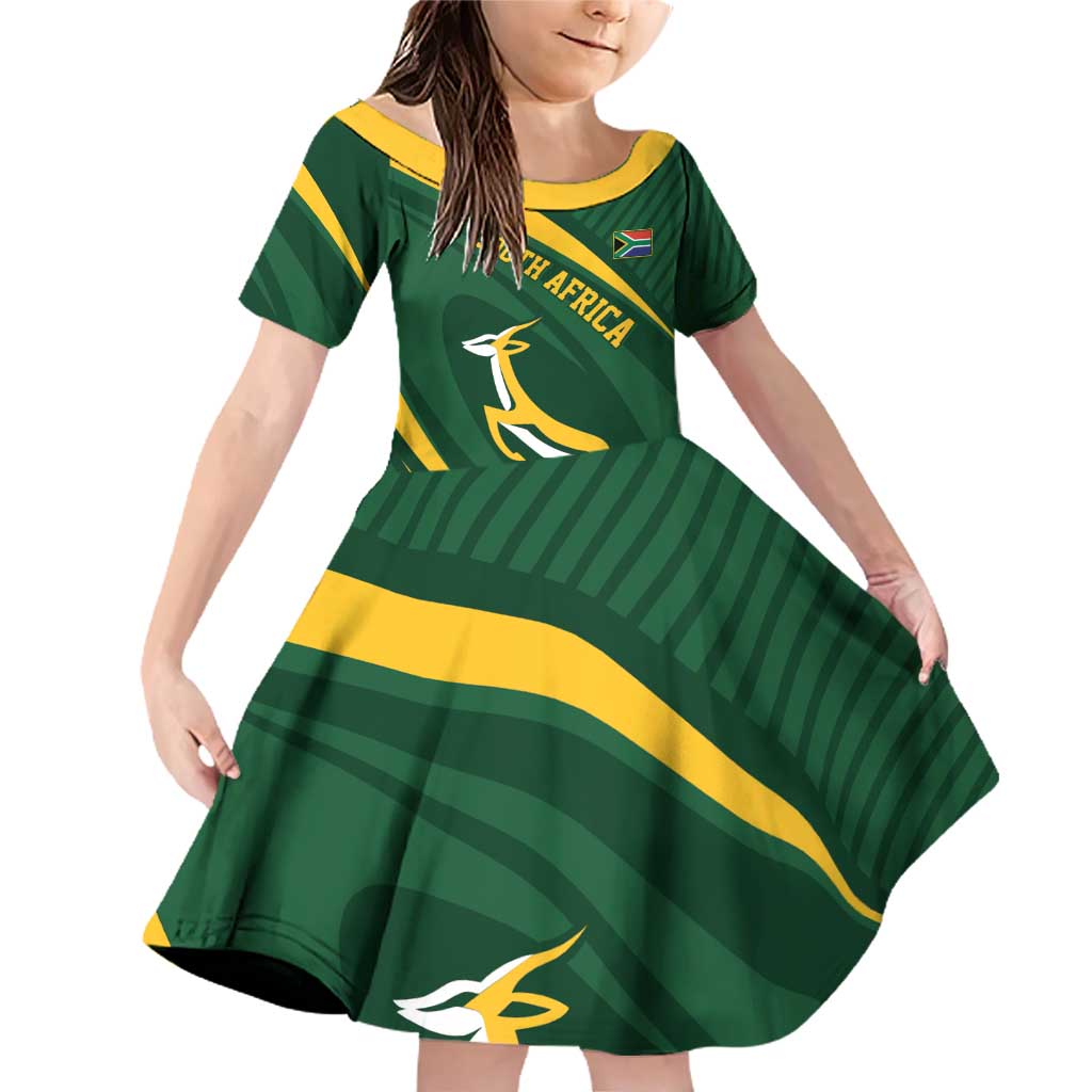 Personalized South Africa Rugby Bokke Family Matching Off Shoulder Short Dress and Hawaiian Shirt Minimalism Style