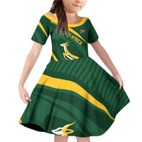 Personalized South Africa Rugby Bokke Family Matching Off Shoulder Short Dress and Hawaiian Shirt Minimalism Style