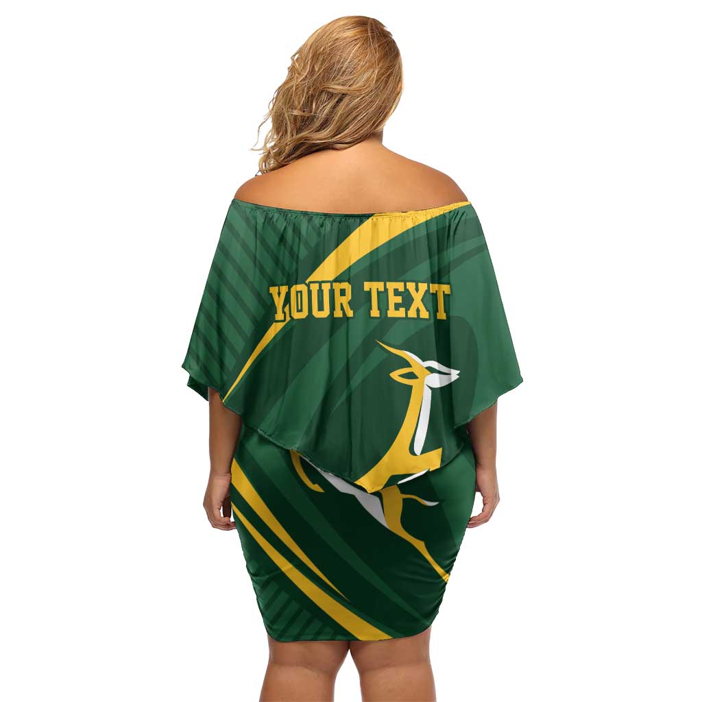 Personalized South Africa Rugby Bokke Family Matching Off Shoulder Short Dress and Hawaiian Shirt Minimalism Style