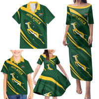 Personalized South Africa Rugby Bokke Family Matching Puletasi and Hawaiian Shirt Minimalism Style