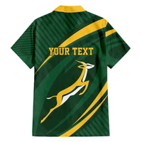 Personalized South Africa Rugby Bokke Family Matching Short Sleeve Bodycon Dress and Hawaiian Shirt Minimalism Style