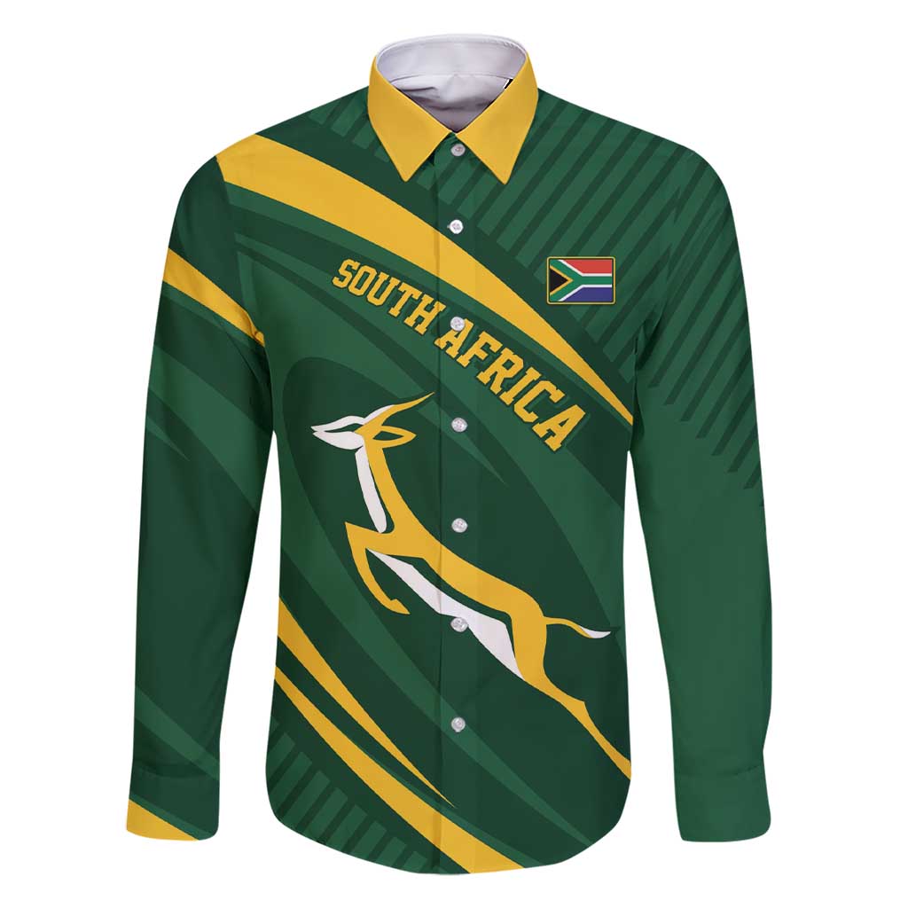 Personalized South Africa Rugby Bokke Family Matching Short Sleeve Bodycon Dress and Hawaiian Shirt Minimalism Style