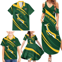 Personalized South Africa Rugby Bokke Family Matching Summer Maxi Dress and Hawaiian Shirt Minimalism Style