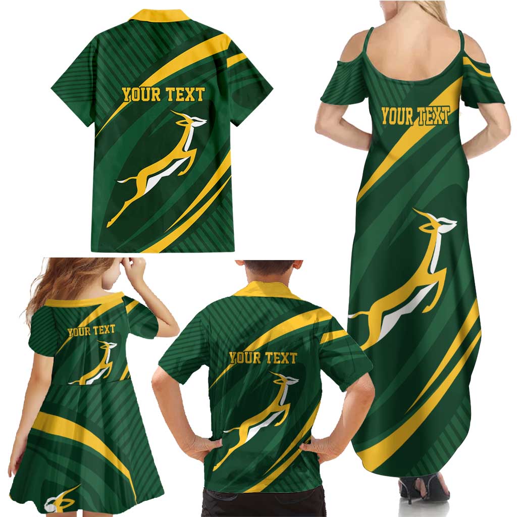 Personalized South Africa Rugby Bokke Family Matching Summer Maxi Dress and Hawaiian Shirt Minimalism Style