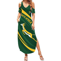Personalized South Africa Rugby Bokke Family Matching Summer Maxi Dress and Hawaiian Shirt Minimalism Style