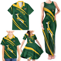 Personalized South Africa Rugby Bokke Family Matching Tank Maxi Dress and Hawaiian Shirt Minimalism Style