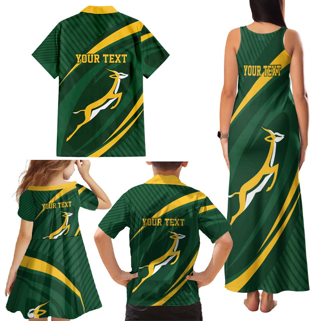 Personalized South Africa Rugby Bokke Family Matching Tank Maxi Dress and Hawaiian Shirt Minimalism Style