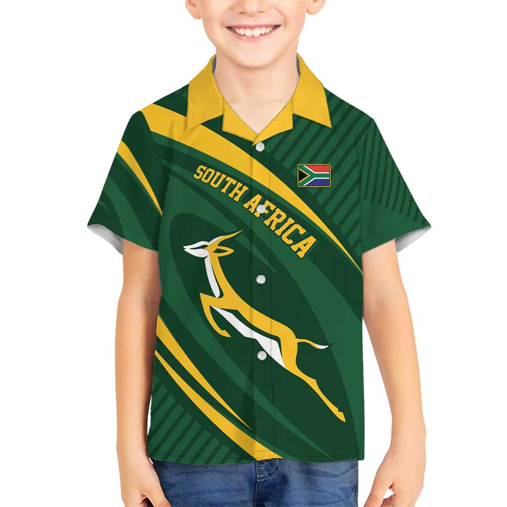 Personalized South Africa Rugby Bokke Family Matching Tank Maxi Dress and Hawaiian Shirt Minimalism Style