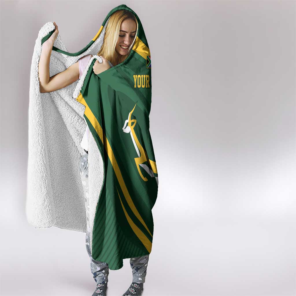 Personalized South Africa Rugby Bokke Hooded Blanket Minimalism Style