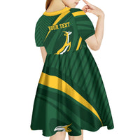 Personalized South Africa Rugby Bokke Kid Short Sleeve Dress Minimalism Style