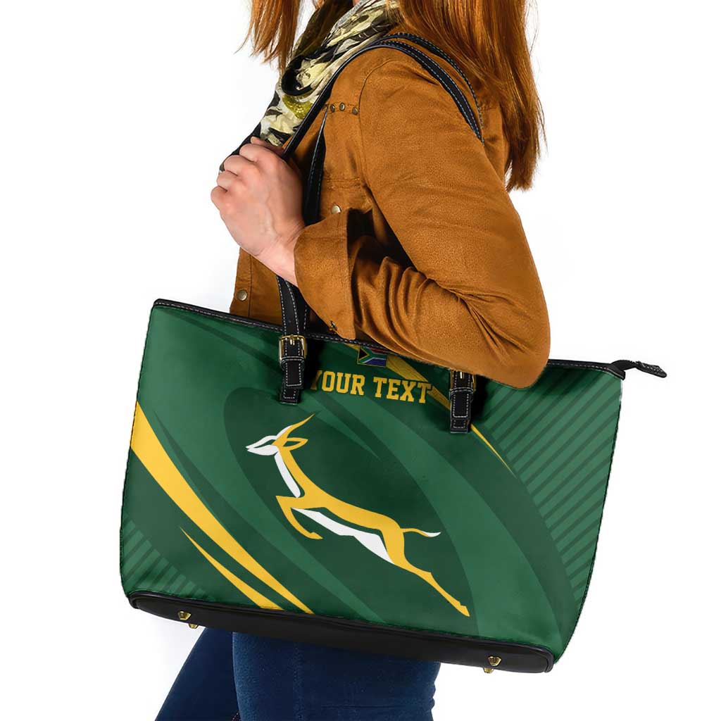 Personalized South Africa Rugby Bokke Leather Tote Bag Minimalism Style