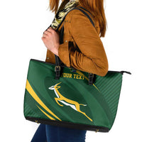 Personalized South Africa Rugby Bokke Leather Tote Bag Minimalism Style