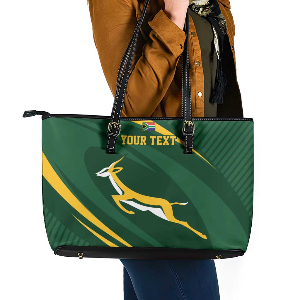 Personalized South Africa Rugby Bokke Leather Tote Bag Minimalism Style
