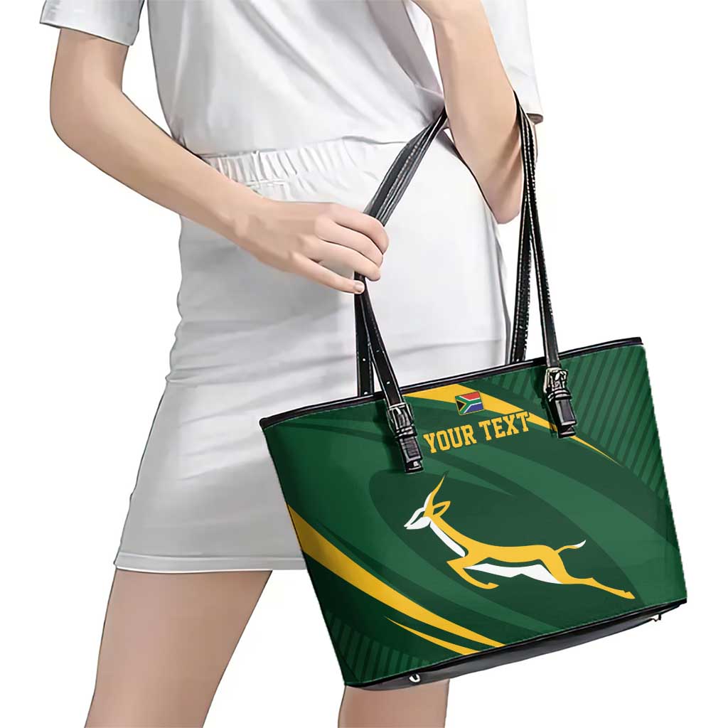 Personalized South Africa Rugby Bokke Leather Tote Bag Minimalism Style