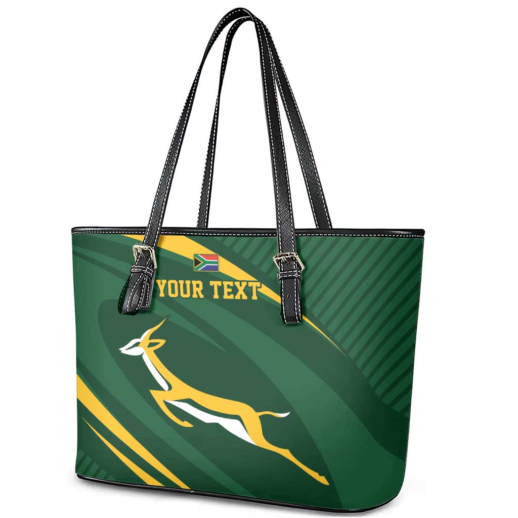 Personalized South Africa Rugby Bokke Leather Tote Bag Minimalism Style