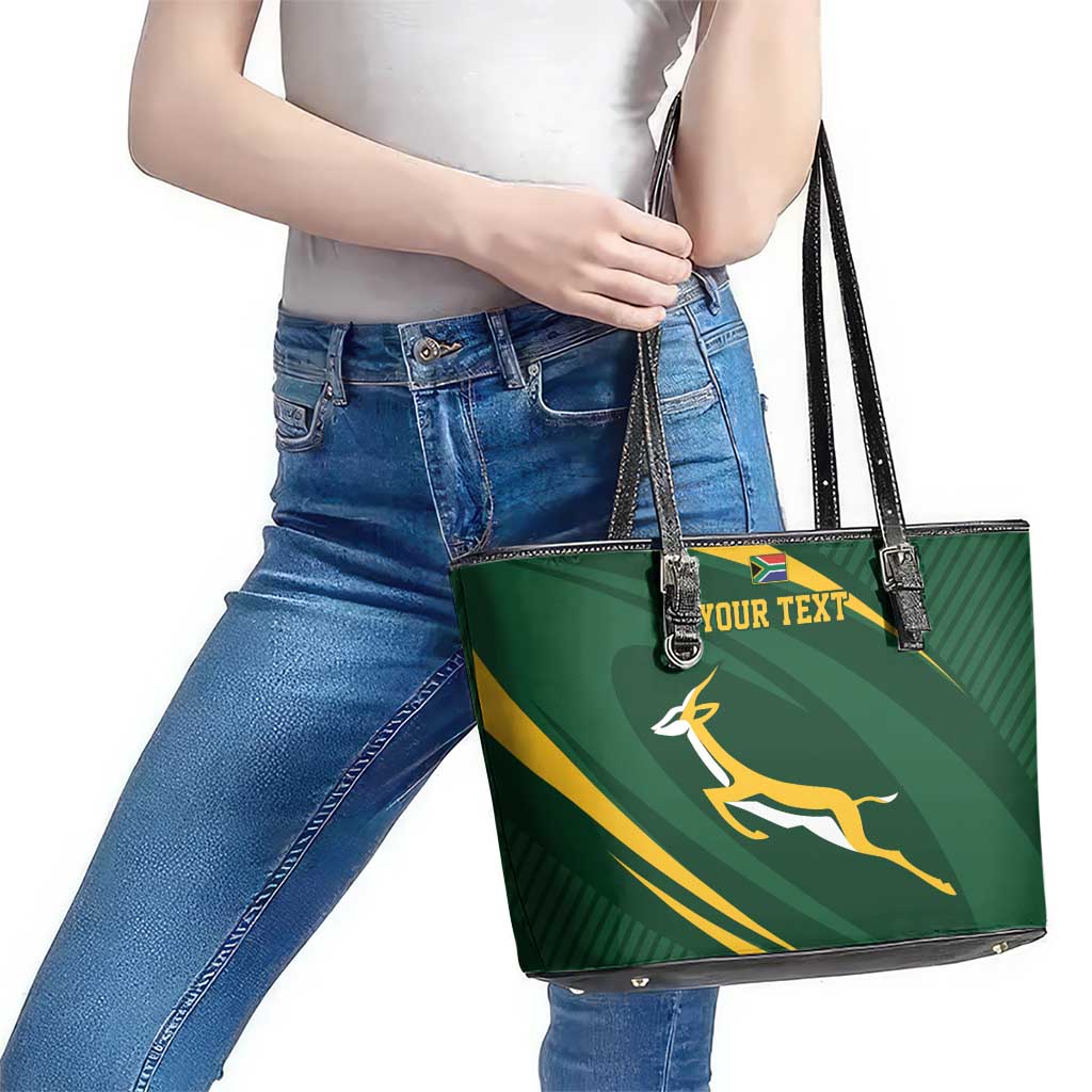 Personalized South Africa Rugby Bokke Leather Tote Bag Minimalism Style