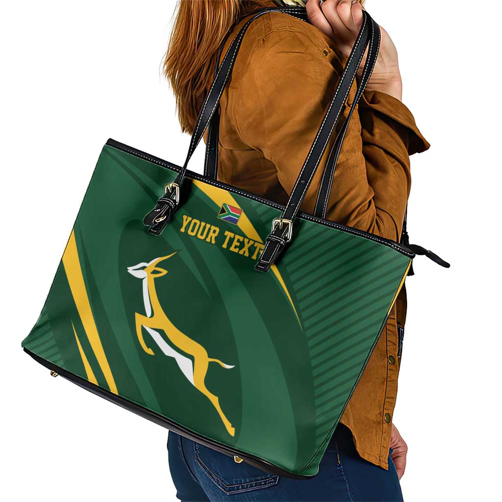 Personalized South Africa Rugby Bokke Leather Tote Bag Minimalism Style