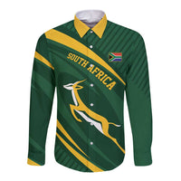 Personalized South Africa Rugby Bokke Long Sleeve Button Shirt Minimalism Style