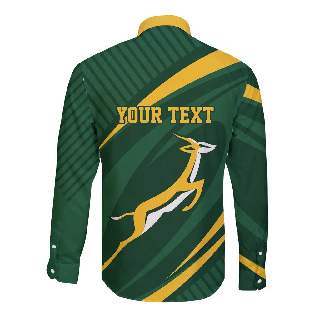 Personalized South Africa Rugby Bokke Long Sleeve Button Shirt Minimalism Style