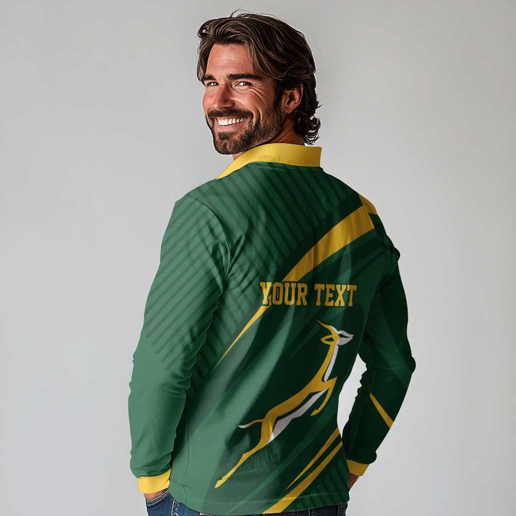 Personalized South Africa Rugby Bokke Long Sleeve Polo Shirt Minimalism Style