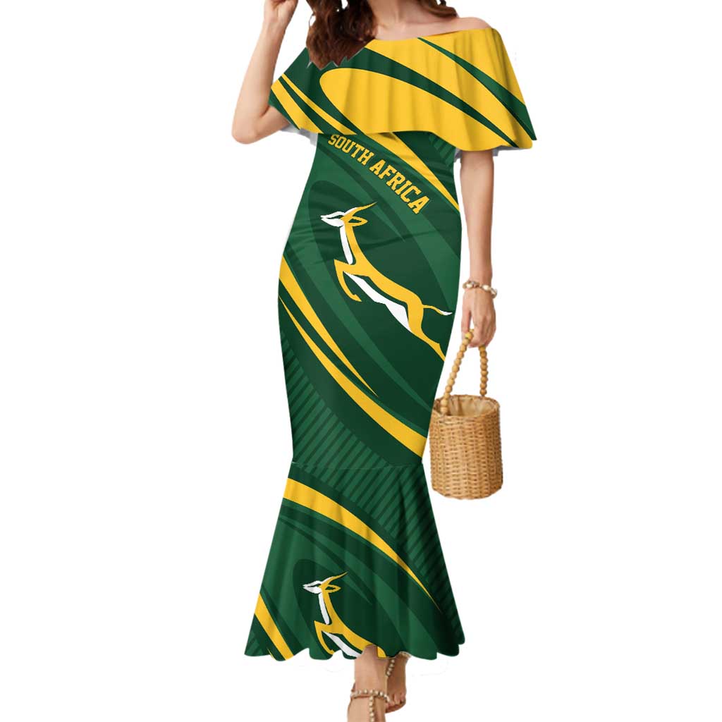 Personalized South Africa Rugby Bokke Mermaid Dress Minimalism Style