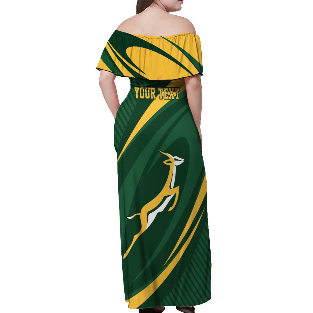 Personalized South Africa Rugby Bokke Off Shoulder Maxi Dress Minimalism Style