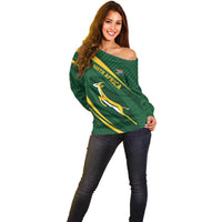 Personalized South Africa Rugby Bokke Off Shoulder Sweater Minimalism Style