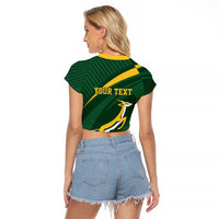 Personalized South Africa Rugby Bokke Raglan Cropped T Shirt Minimalism Style