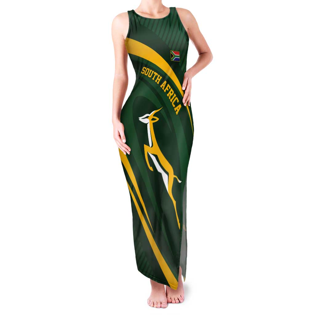 Personalized South Africa Rugby Bokke Tank Maxi Dress Minimalism Style