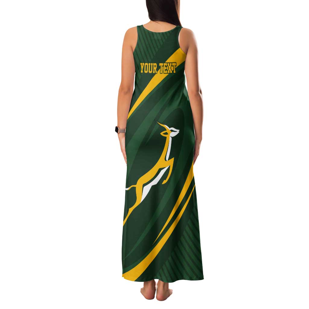 Personalized South Africa Rugby Bokke Tank Maxi Dress Minimalism Style