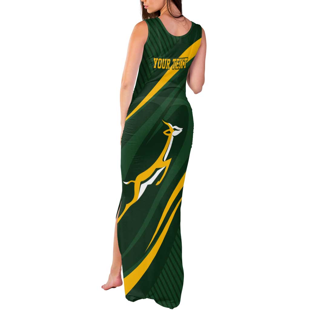 Personalized South Africa Rugby Bokke Tank Maxi Dress Minimalism Style