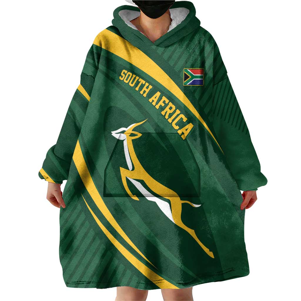 Personalized South Africa Rugby Bokke Wearable Blanket Hoodie Minimalism Style