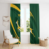 Personalized South Africa Rugby Bokke Window Curtain Minimalism Style