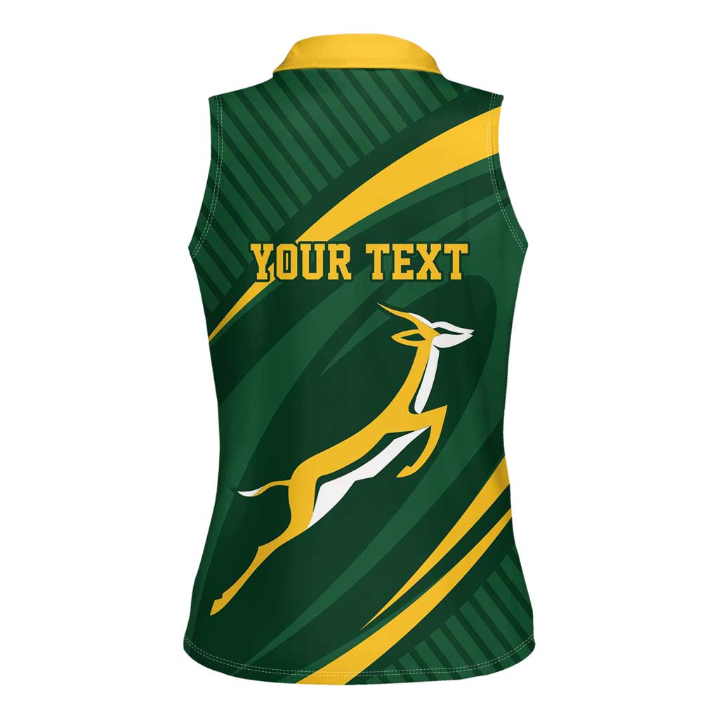Personalized South Africa Rugby Bokke Women Sleeveless Polo Shirt Minimalism Style