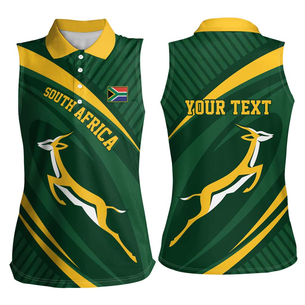 Personalized South Africa Rugby Bokke Women Sleeveless Polo Shirt Minimalism Style