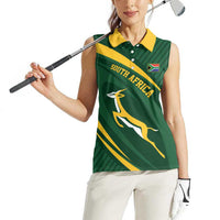 Personalized South Africa Rugby Bokke Women Sleeveless Polo Shirt Minimalism Style