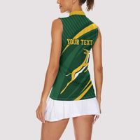 Personalized South Africa Rugby Bokke Women Sleeveless Polo Shirt Minimalism Style