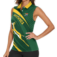 Personalized South Africa Rugby Bokke Women Sleeveless Polo Shirt Minimalism Style