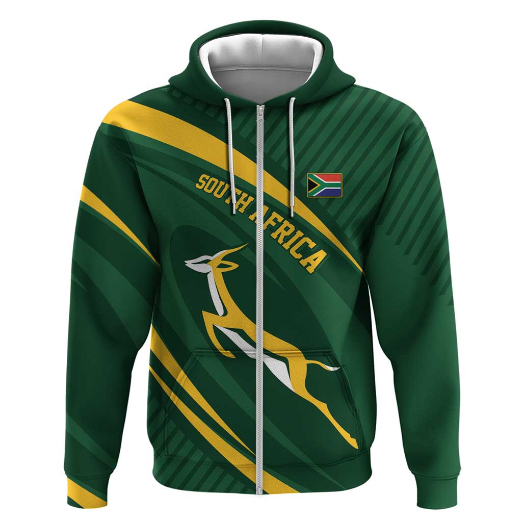 Personalized South Africa Rugby Bokke Zip Hoodie Minimalism Style