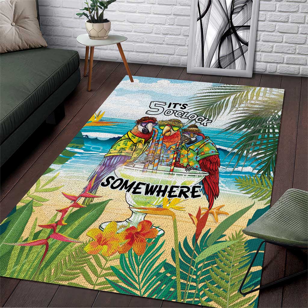 It's 5 o'clock Somewhere Area Rug Beach Party - Wonder Print Shop