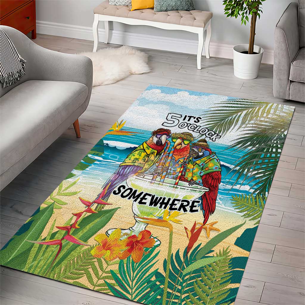 It's 5 o'clock Somewhere Area Rug Beach Party - Wonder Print Shop