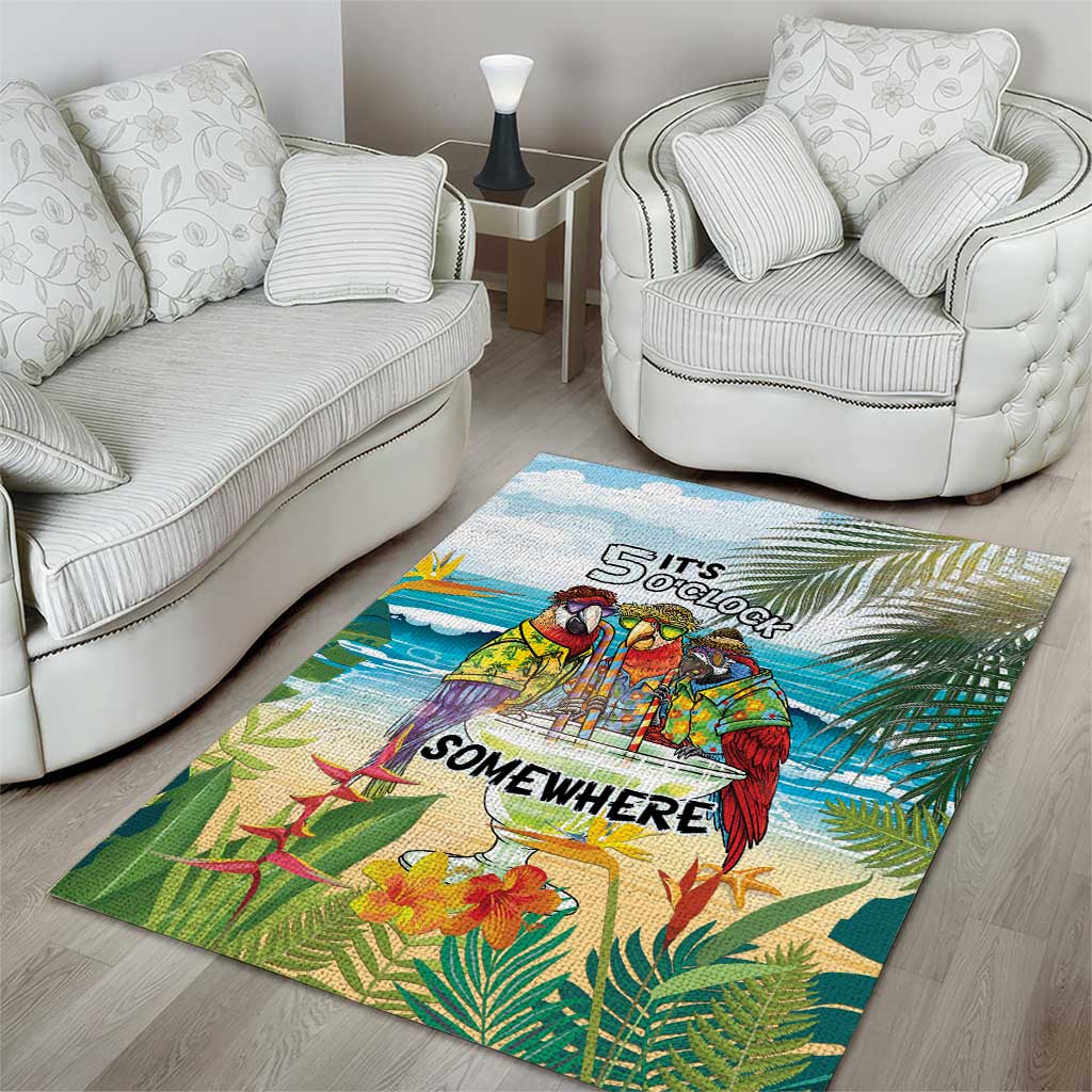 It's 5 o'clock Somewhere Area Rug Beach Party - Wonder Print Shop