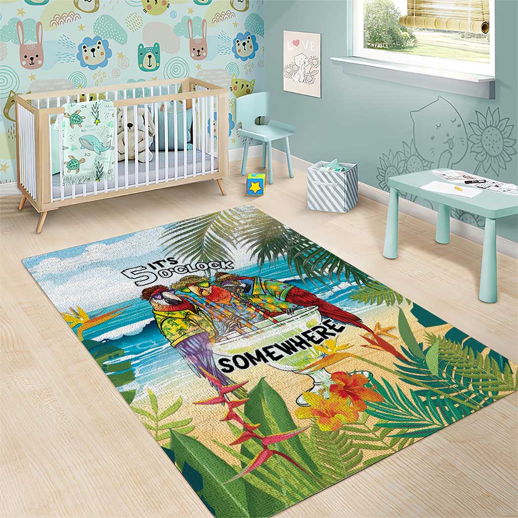 It's 5 o'clock Somewhere Area Rug Beach Party - Wonder Print Shop