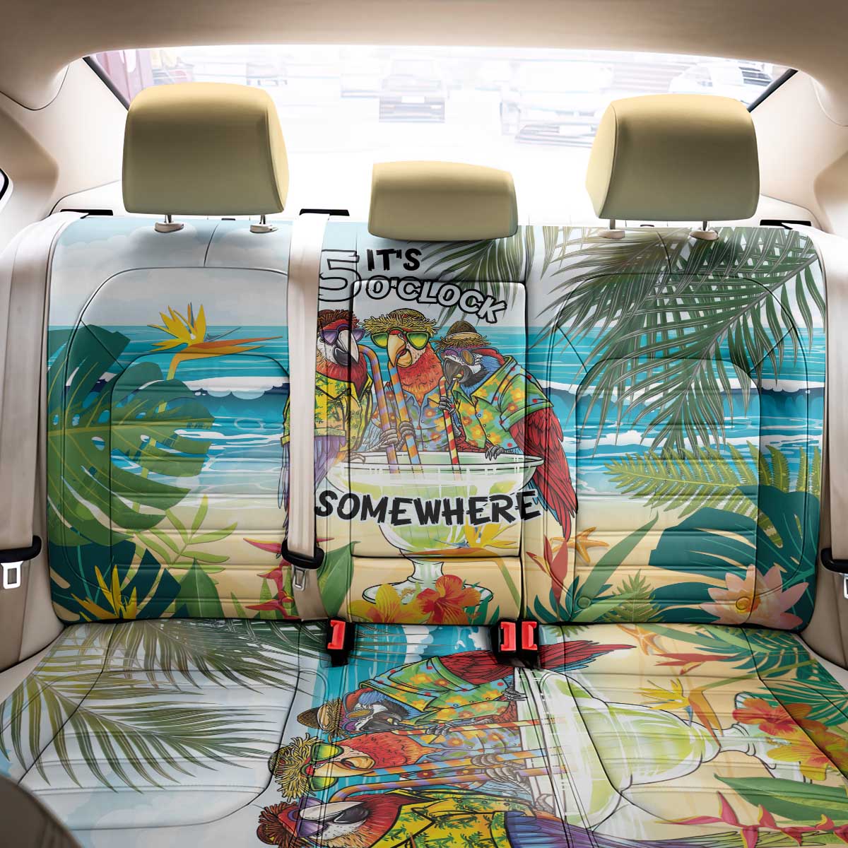 It's 5 o'clock Somewhere Back Car Seat Cover Beach Party - Wonder Print Shop