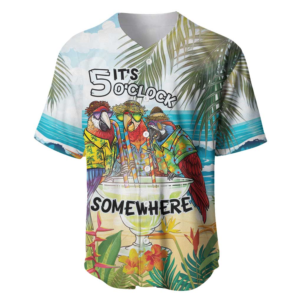 It's 5 o'clock Somewhere Baseball Jersey Beach Party - Wonder Print Shop